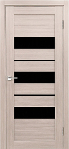Товар Межкомнатная дверь Легенда X-7 тон Кремовая лиственница Остекление Лакобель черное